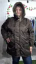 Parka Larga Café con Gorro