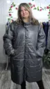Parka Gris Larga Sin Gorro