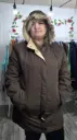 Parka Larga con Gorro Café
