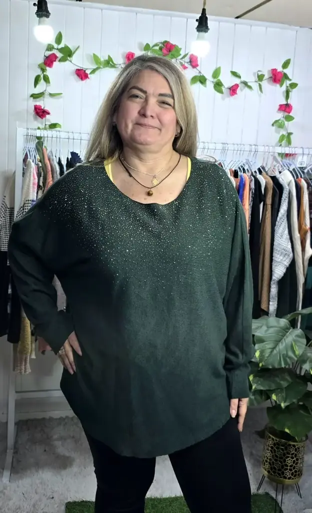 Sweater Oversize Pecho Brillante 