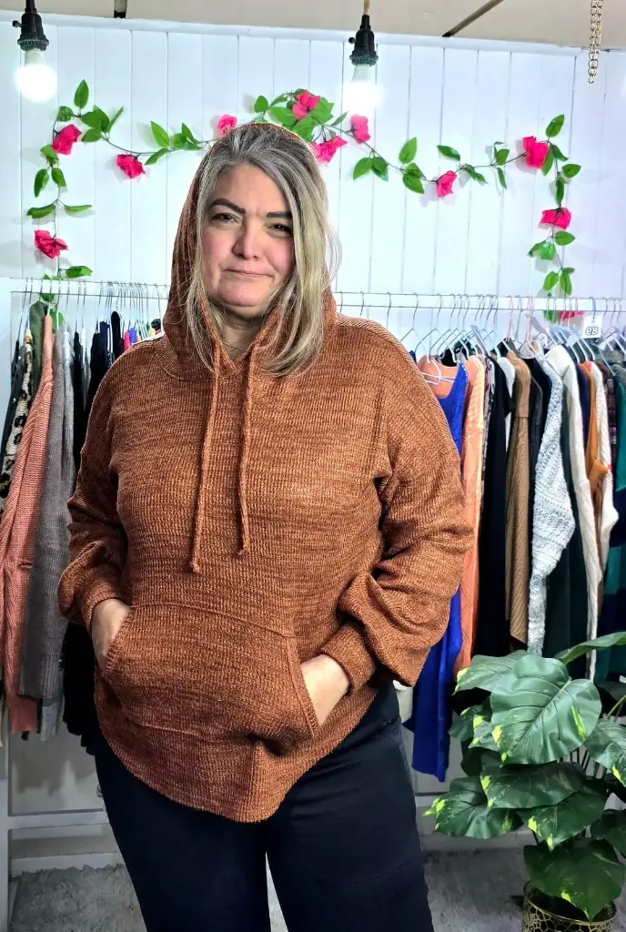 Sweater/Polerón Oversize con Capucha y Canguro
