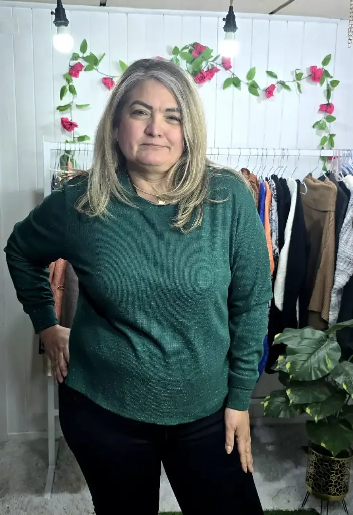 Sweater Oversize con Rayas Brillantes