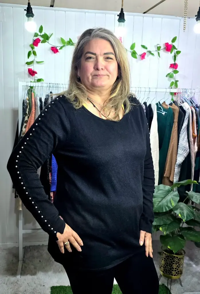 Sweater Manga Aperlada