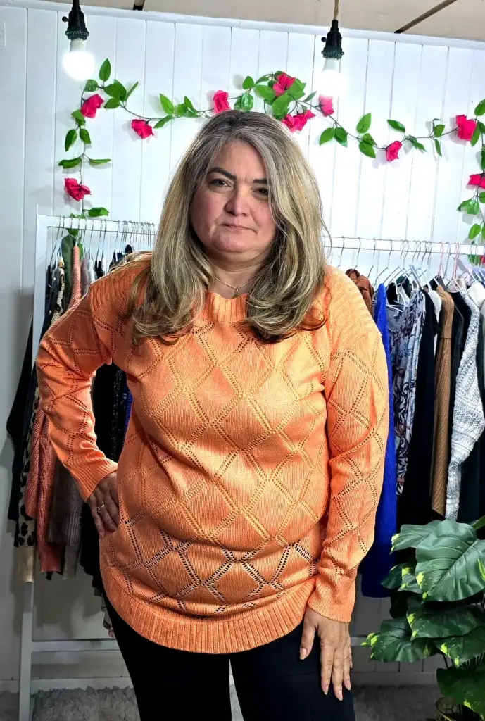 Sweater Liso con Rombos