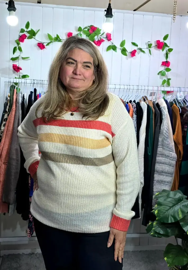 Sweater Pecho Rayado 