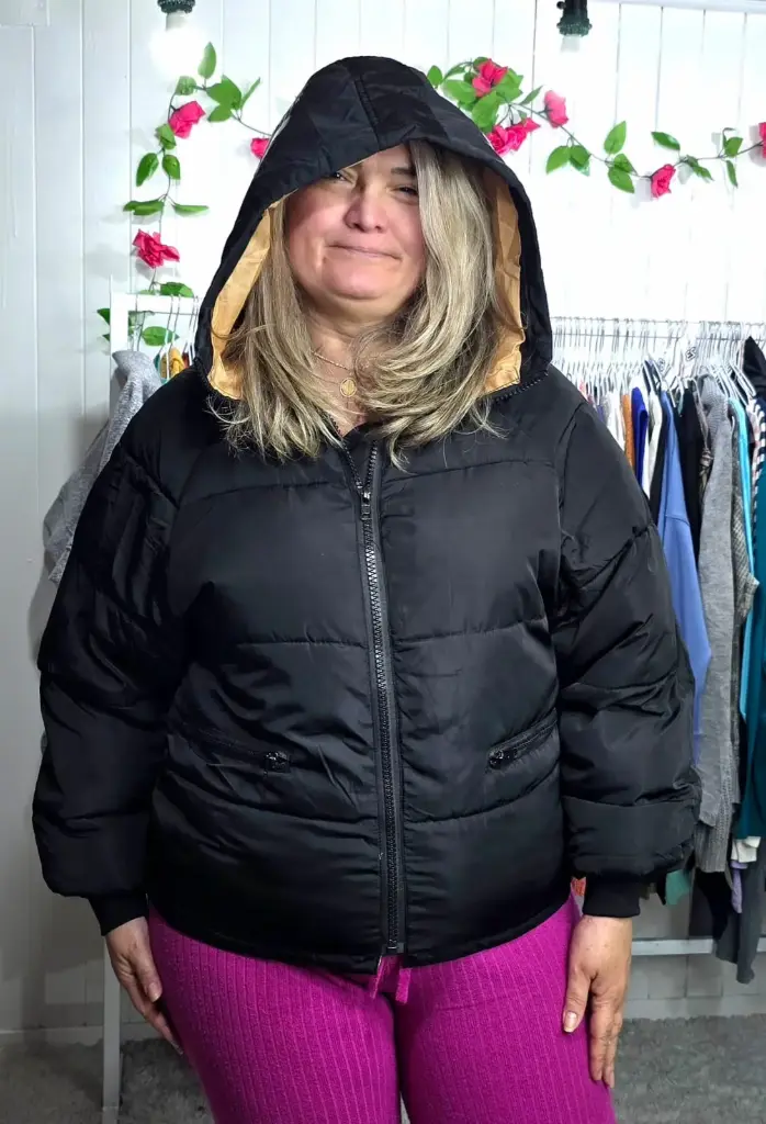 Parka Forro Dorado con Gorro