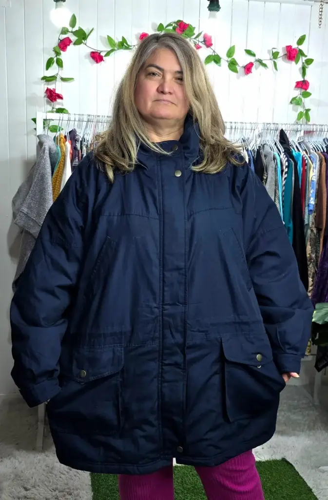 Parka Larga sin Gorro Acinturada