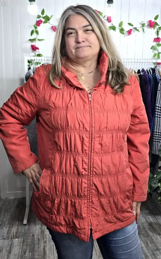Parka Naranja Sin Gorro