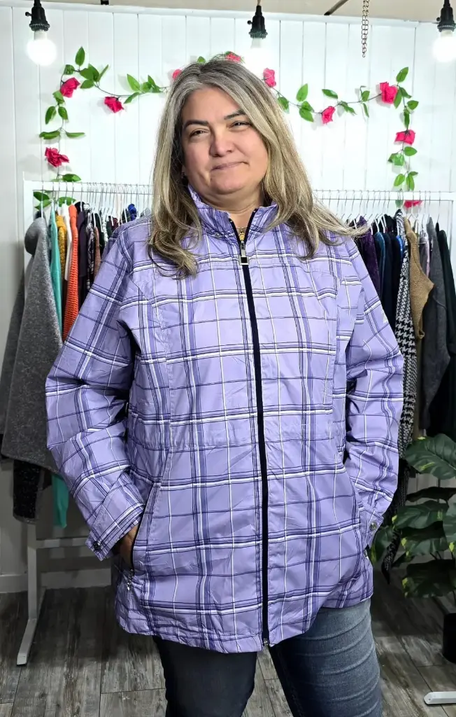 Parka sin Gorro Violeta Cuadrillé 