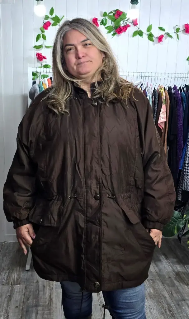 Parka Larga Café sin Gorro