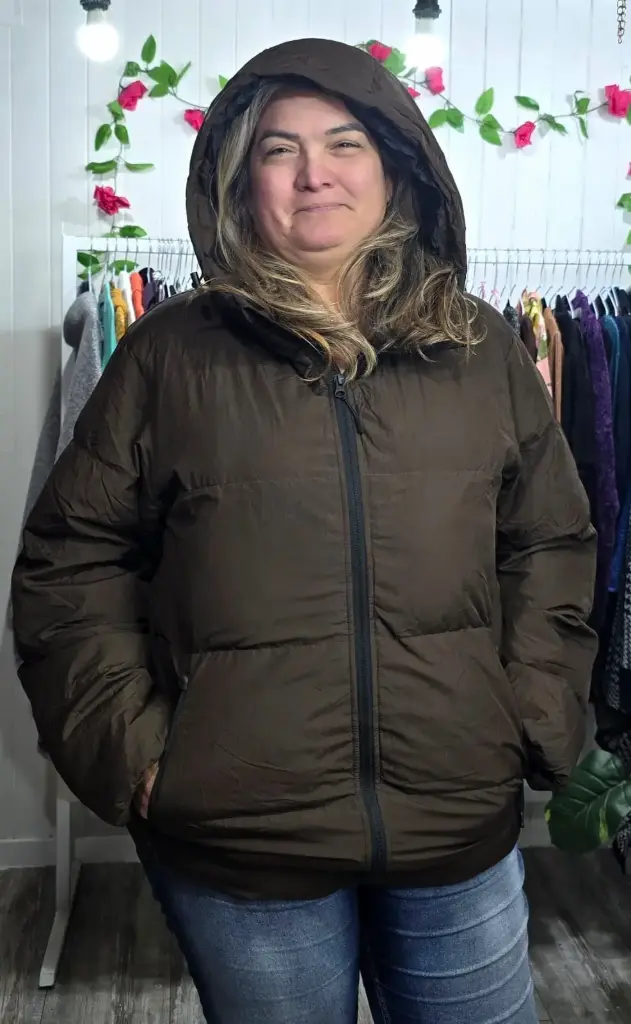 Parka Café con Gorro