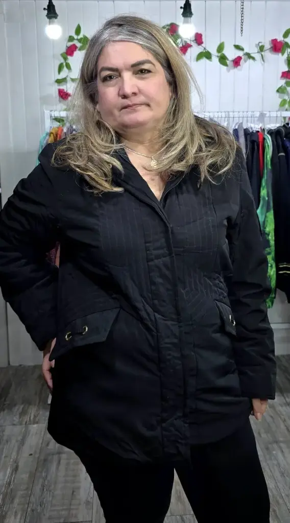 Parka Larga Adornos Dorados