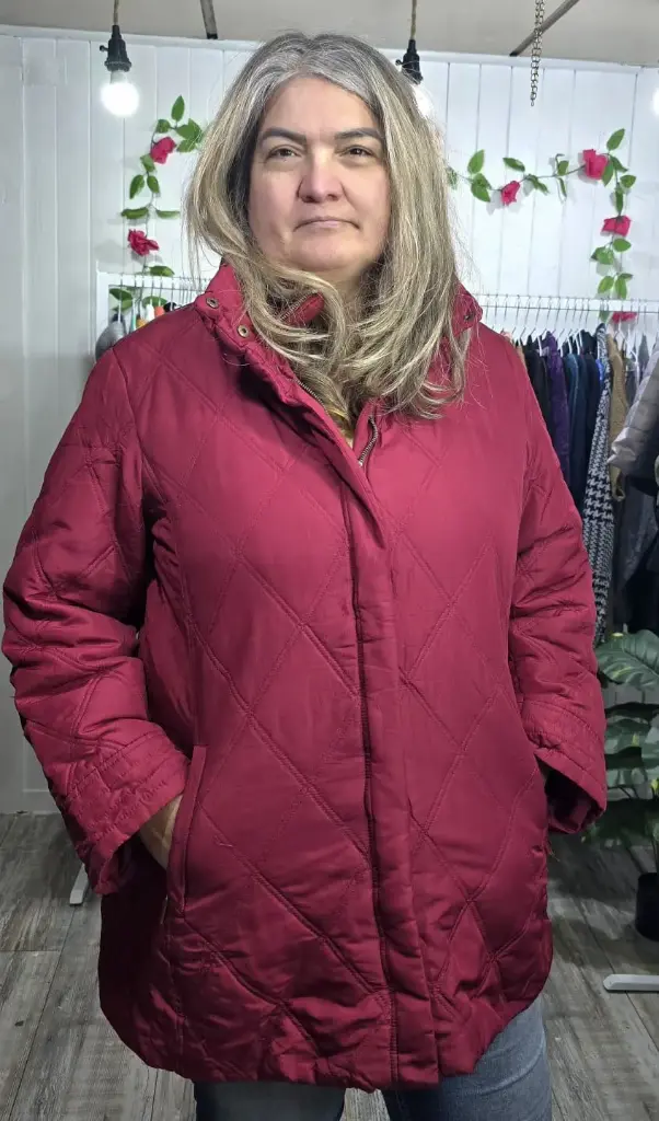 Parka Larga Roja sin Gorro